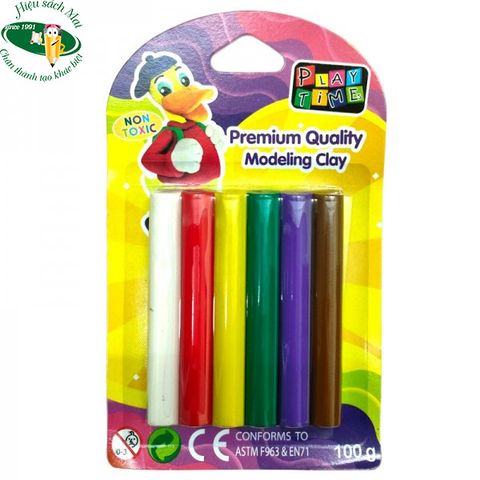 [ELEPHANT] Vỉ đất nặn 6 màu 100g 002-6100 (144) sản phẩm chính hãng