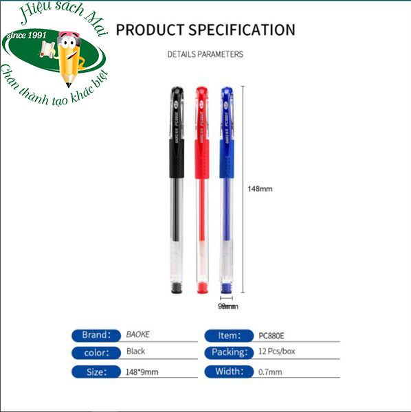 [BAOKE] Bút bi dầu ngòi 0.5mm Baoke PC880E sản phẩm chính hãng
