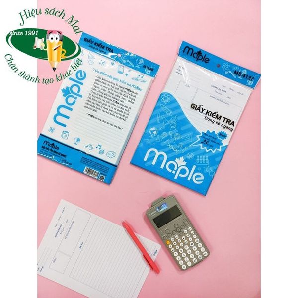 Giấy kiểm tra kẻ ngang Maple