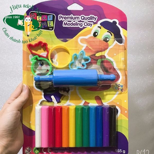 Vỉ đất nặn 12 màu 165g + 4 khuôn + 1 lăn Playtime 002-4SMR12165 (24)