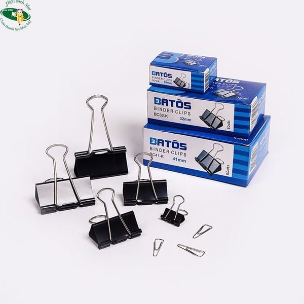 Kẹp Đen Batos (12 Chiếc/Hộp) Chính Hãng - Có Tại Hiệu Sách Mai