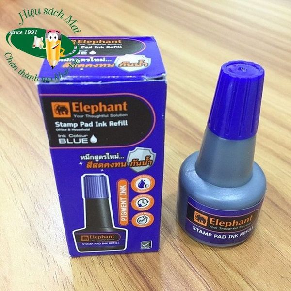 Lọ mực dấu 30ml Xanh Elephant
