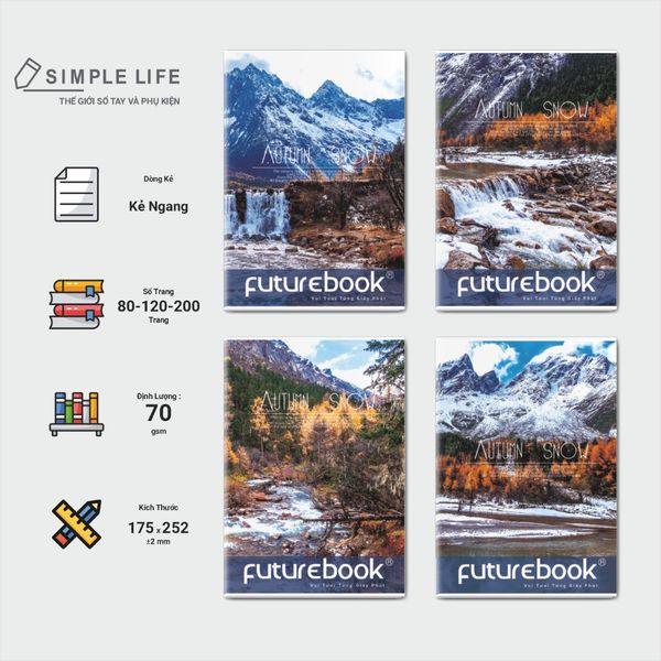 Vở Kẻ Ngang Đl70Gsm Happy Life Futurebook Chính Hãng - Có Tại Hiệu Sách Mai