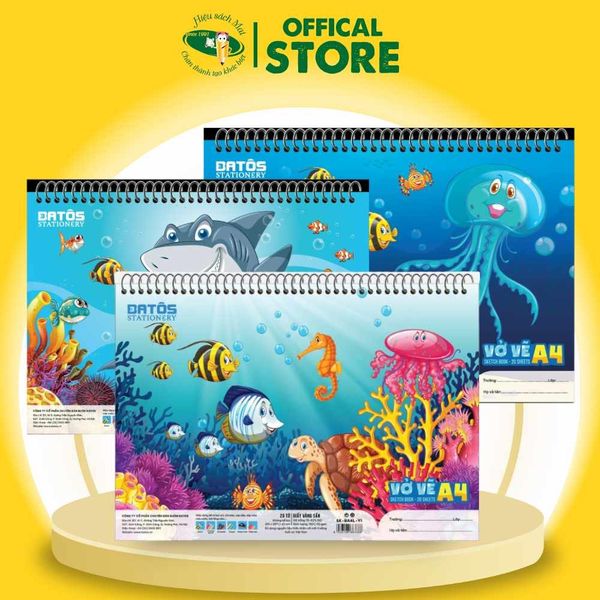 Vở Vẽ Lò Xo A4 Batos Đl100gsm (20 Tờ) Chính Hãng - Có Tại Hiệu Sách Mai