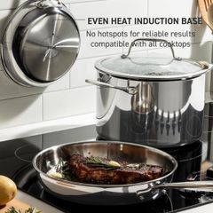  Bộ nồi chảo Ciwete 11 món inox / 3 nồi, 1 quánh, 2 chảo inox, 1 xửng hấp 
