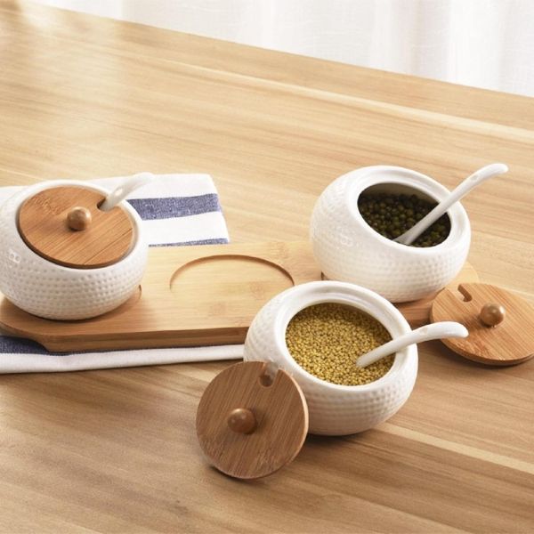 3 hũ đựng gia vị Relaxday bằng gốm đựng được nhiều gia vị nhà bếp