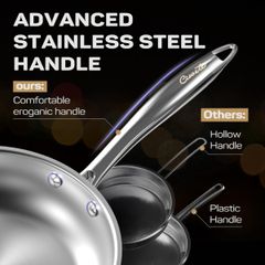  Bộ nồi chảo Ciwete 11 món inox / 3 nồi, 1 quánh, 2 chảo inox, 1 xửng hấp 