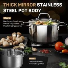  Bộ nồi chảo Ciwete 11 món inox / 3 nồi, 1 quánh, 2 chảo inox, 1 xửng hấp 