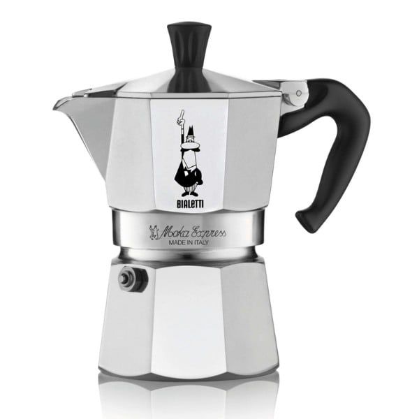 Mẫu 2 cốc Bialetti Moka Express được dùng để pha 2 tách cà phê espresso cùng lúc (mỗi tách khoảng 50 ml). Tổng dung tích là 100 ml.