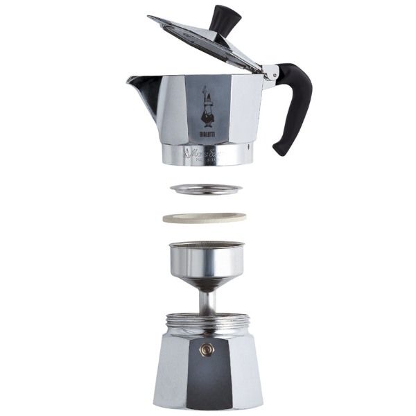 Các bộ phận của Ấm pha cà phê Bialetti Moka Express có thể tháo rời