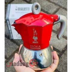  Ấm pha cà phê Bialetti Moka Induction 4 cốc màu đỏ 