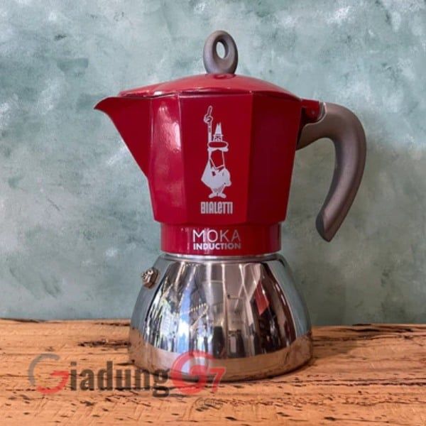 Ấm pha cà phê Bialetti Moka Induction 4 cốc màu đỏ dùng trên bếp từ