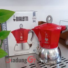  Ấm pha cà phê Bialetti Moka Induction 4 cốc màu đỏ 
