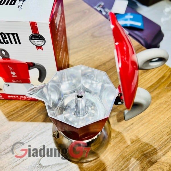 Ấm pha cà phê Bialetti Moka Induction 4 cốc màu đỏ dùng trên bếp từ