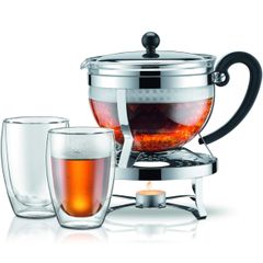  Ấm pha trà Bodum Chambord Rechaud 1.3L kèm kệ đun nến 