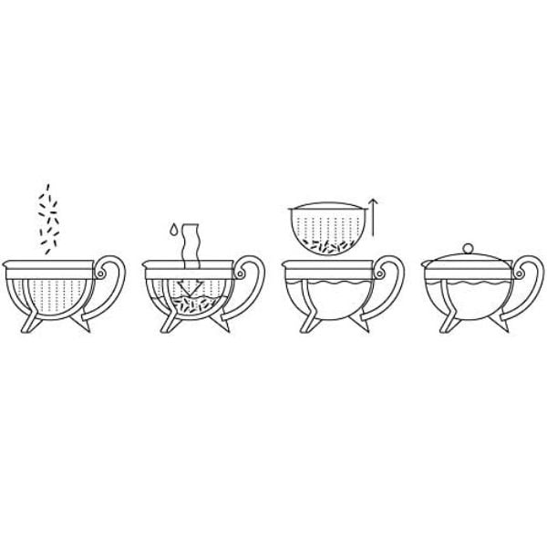 Ấm pha trà Bodum Chambord 1,3L màu đồng cao cấp