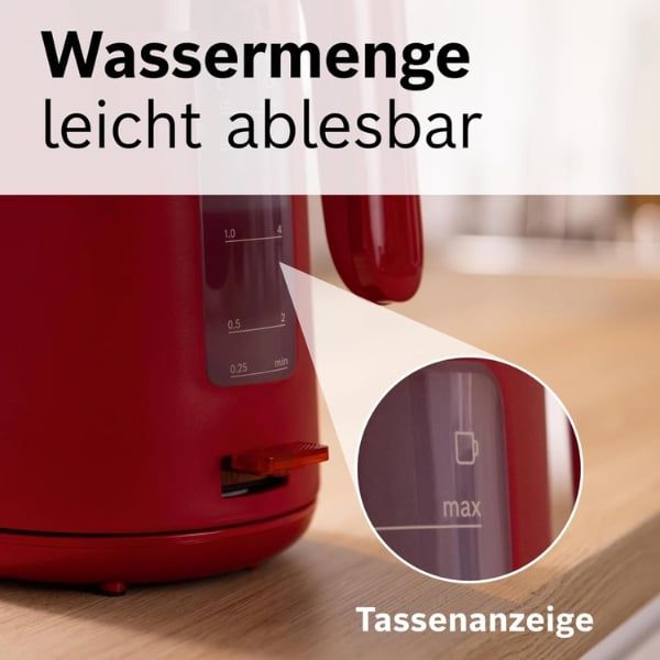 Ấm siêu tốc Bosch TWK2M MyMoment 1.7 lít 2400W màu đỏ