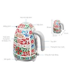  Ấm siêu tốc Smeg KLF03DGEU 1.7L Họa tiết Dolce & Gabbana 
