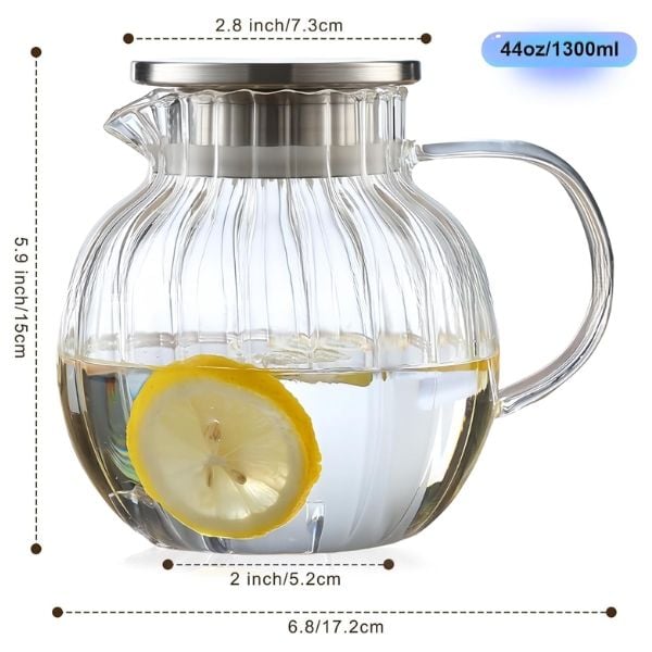 Ấm trà thủy tinh Casava 1.3L