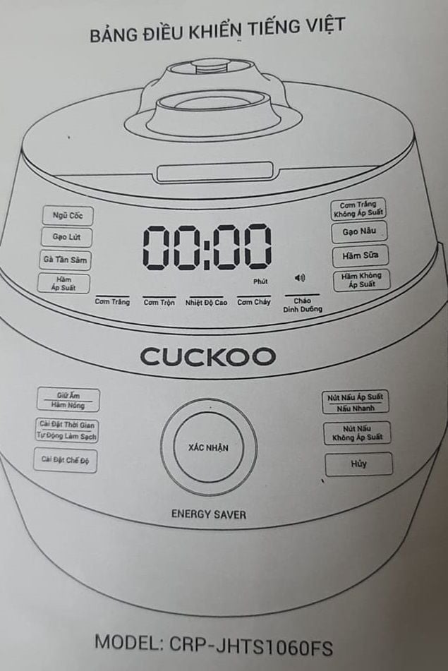 Hướng dẫn sử dụng Nồi cơm điện cao tần Cuckoo CRP JHTS1060FB 1.8L áp suất kép