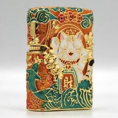  Bật lửa Zippo Mèo Thần Tài Phát Sáng - Made in USA 