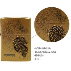  Bật lửa Zippo rồng vàng DRAGON 2024 - Made in USA 