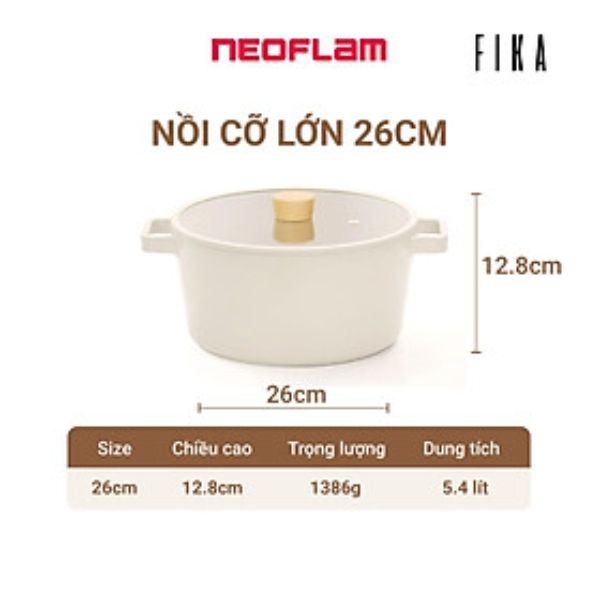 Bếp từ kèm nồi lẩu Fika Neoflarm Hàn Quốc 5.4 lít