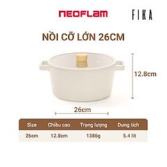  Bếp từ kèm nồi lẩu Fika Neoflarm Hàn Quốc 5.4 lít - Nồi cao 
