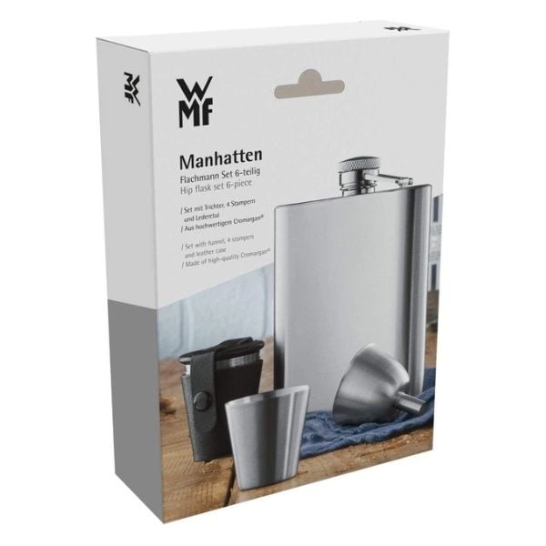 Bình đựng rượu cầm tay WMF Flachmann Set Manhattan 6 món