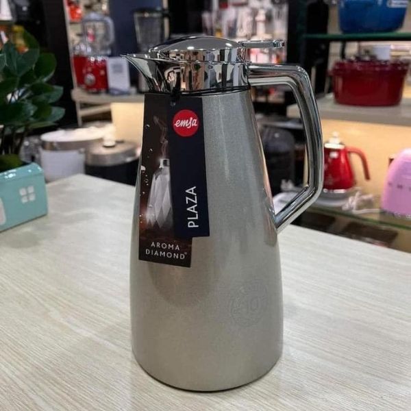 Bình giữ nhiệt Emsa Plaza 1 lít màu bạc carbon