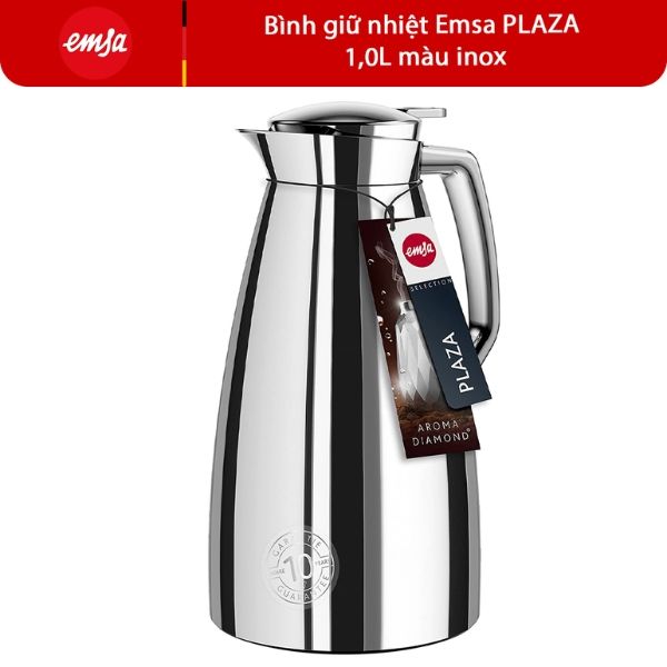 Bình giữ nhiệt Emsa Plaza 1 lít màu inox