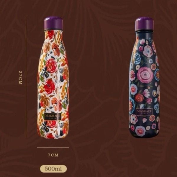 Bình giữ nhiệt Magrace 500ml với 2 mẫu họa tiết cây cỏ hoa lá