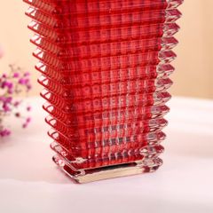  Bình hoa vân sóng Ruby cao 23cm miệng chữ nhật 