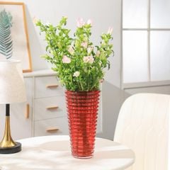  Bình hoa vân sóng Ruby cao 28cm miệng tròn 