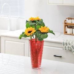  Bình hoa vân sóng Ruby cao 28cm miệng tròn 