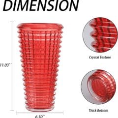  Bình hoa vân sóng Ruby cao 28cm miệng tròn 