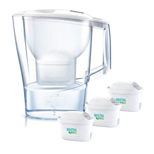 Bình lọc nước Brita Aluna MX Pro White 2.4L kèm 3 lõi lọc model 2026