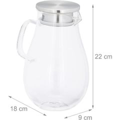  Bình thủy tinh Relaxdays 1.8l, có nắp, bằng thủy tinh 