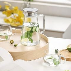  Bình thủy tinh Susteas 2L chịu nhiệt quai cầm vòng cung 
