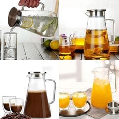  Bình thủy tinh Susteas 2L chịu nhiệt quai cầm vòng cung 