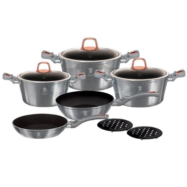 Bộ 10 món nồi chảo Berlinger Haus BH/6020 (3 nồi, 2 chảo, 2 lót đế)