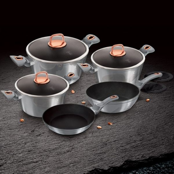Bộ 10 món nồi chảo Berlinger Haus BH/6020 (3 nồi, 2 chảo, 2 lót đế)