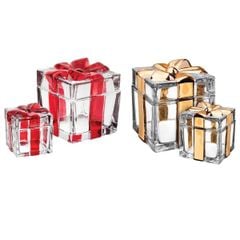  Bộ 2 hộp quà pha lê có nơ Godinger đỏ 