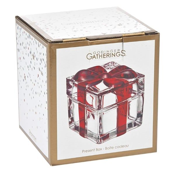 Bộ 2 hộp quà pha lê có nơ Godinger đỏ