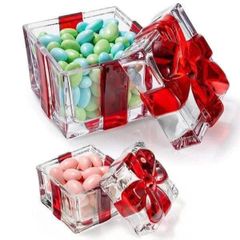  Bộ 2 hộp quà pha lê có nơ Godinger đỏ 