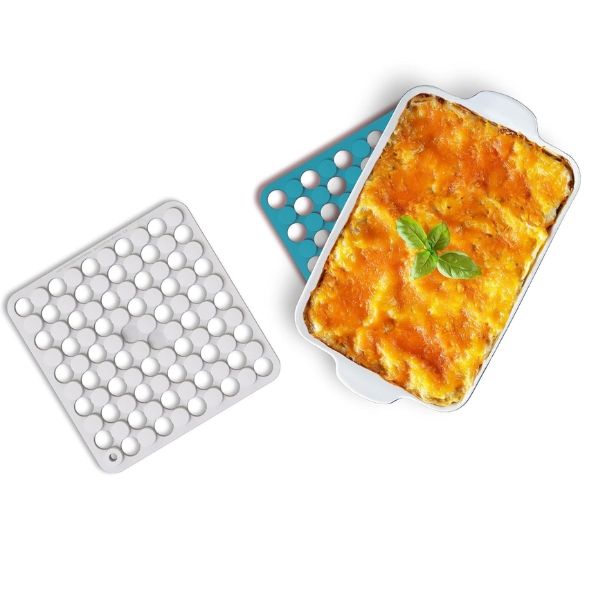 Bộ 2 lót nồi silicon Joseph Joseph Duo Spot-On hình vuông - Xanh/ Đỏ