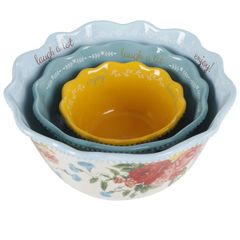  Bộ 3 Bát Gốm The Pioneer Woman Sweet Rose Sentiment 