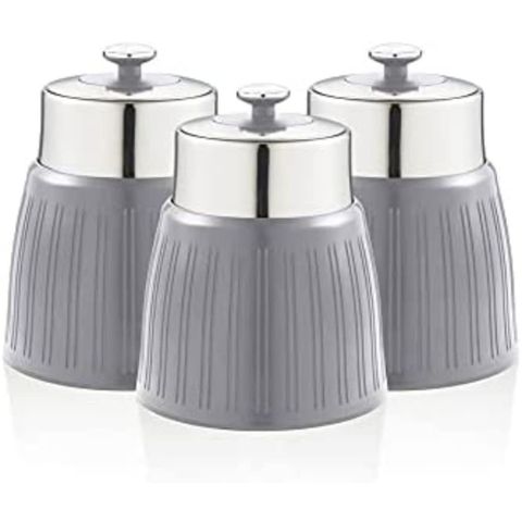 Bộ 3 hộp đựng Swan Retro màu Xám đựng cafe, trà và đường