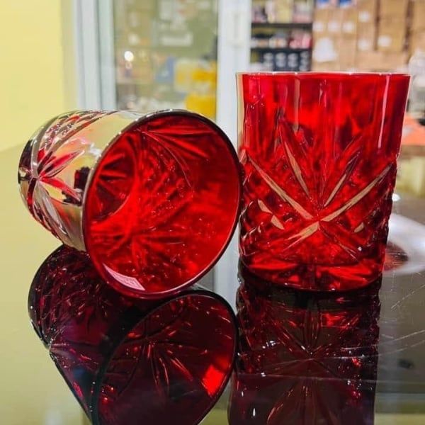 Bộ 4 cốc pha lê Dublin đỏ 325ml