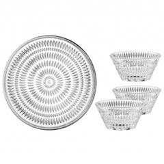  Bộ 4 món pha lê Nachtmann Ethno (3 bát 11cm và 1 khay tròn 22cm) 